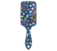 Sfondo blu scuro puntini colorati spazzola per capelli delicati per capelli fini Progettato massaggiatore testa per tutti i tipi di capelli con manico ergonomico cepillo para pelo rizado