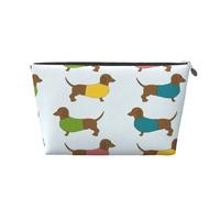 Sfondo carino di cane bassotto, Borsa da toilette Borsa per trucco Borsa per cosmetici Borsa da toilette da viaggio portatile