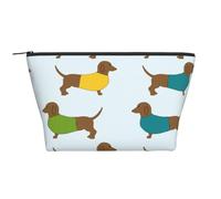 Sfondo carino di cane bassotto, Borsa da toilette Borsa per trucco Borsa per cosmetici Borsa da toilette da viaggio portatile