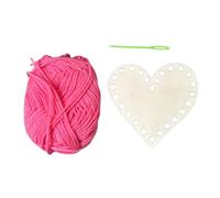Sfondo cestello per uncinetto, base in legno grezzo per maglieria,Set di fondo in legno a forma di cuore per maglieria artigianale | Set di artigianato in legno per San Valentino, con filo di cotone e