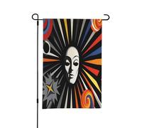 Sfondo circo, futurismo retrò bandiere da giardino primaverile per esterni, perfette per decorazioni pasquali e decorazioni primaverili all'aperto