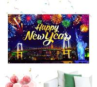 Sfondo co per Capodanno | 100 x 150 cm Decorazioni Stagionali 2D | Sfondo Parietale Festivo,per Creatori di Contenuti Eventi Scolastici Piccole Imprese Riunioni Familiari Vetrine Display Ufficio