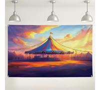 Sfondo colorato con tenda da circo, fantasioso sfondo fotografico di carnevale, perfetto per feste di compleanno, festival e celebrazioni, 180 x 109 cm