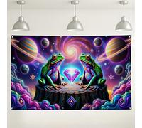 Sfondo colorato da parete con galassia anfibia, decorazioni per feste e arte cosmica psichedelica, tema spaziale vibrante per interni ed esterni, sfondo fotografico per eventi, 180 x 109 cm