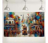 Sfondo colorato di Carnevale Street, vivace scena artistica decorativa per feste, celebrazioni, sfondo fotografico per eventi, decorazioni festive per incontri festivi, 180 x 109 cm