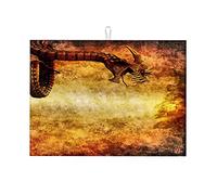 Sfondo con drago e serpente, decorazione da cucina per il bancone, tappetino per asciugare i piatti, piccolo tappetino per piatti, grande, 18 x 24 pollici