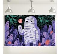 Sfondo con fantasmi e mummie di Halloween, decorazioni per feste con personaggi spettrali, divertente sfondo fotografico per interni ed esterni, per eventi di Halloween, 180 x 109 cm