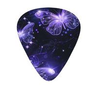 Sfondo con farfalle notturne, 12 plettri per chitarra personalizzati stampati in una scatola, il plettro rende il suono chiaro, ukulele, basso elettrico (0,46 0,71 0,96 mm)