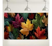 Sfondo con foglie autunnali, decorazioni per feste, design a foglia colorata, sfondo fotografico rustico per interni ed esterni, per eventi autunnali, raduni del Ringraziamento, 180 x 109 cm