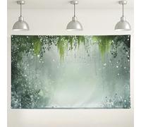 Sfondo con foresta lussureggiante, elegante sfondo fotografico ispirato alla natura, forniture decorative per interni ed esterni, perfetto per matrimoni e celebrazioni stagionali, 180 x 109 cm