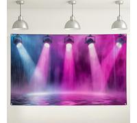Sfondo con luci da palcoscenico, decorazioni colorate al neon per feste, sfondo fotografico per eventi, perfetto per feste interne/esterne 180 x 109 cm