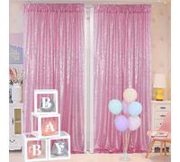 Sfondo con paillettes rosa e oro, 24x96 pollici, tenda in poliestere