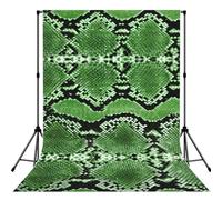 Sfondo con ritratto stampato in pelle di serpente verde, schermo in poliestere antiriflesso, sfondo liscio per la registrazione
