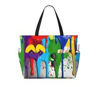 Sfondo con schizzi di vernice Borse da spiaggia per donna Borsa da spiaggia grande impermeabile e antisabbia Borsa da piscina Borse da viaggio leggere con cerniera per palestra Viaggi Vacanza