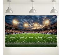 Sfondo con stadio di calcio, decorazione per scene sportive notturne, sfondo fotografico con erba verde per eventi, forniture per celebrazioni del giorno della partita, 180 x 109 cm