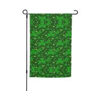 Sfondo da giardino con stampa glitterata per il giorno di San Patrizio, 30,5 x 45,7 cm, su entrambi i lati, decorazione stagionale per la casa e per tutte le stagioni