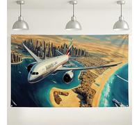Sfondo da parete a forma di aeroplano, decorazione per fotografia aerea di paesaggi urbani, sfondo scenico da viaggio per feste, eventi, vacanze, tema spiaggia, 180 x 109 cm