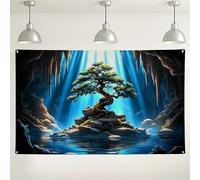 Sfondo da parete con albero della vita, decorazioni artistiche di paesaggio ispirato alla natura, scenico sfondo fotografico per interni ed esterni, per eventi, riunioni di famiglia, 180 x 109 cm