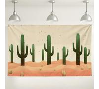 Sfondo da parete con cactus, sfondo fotografico in stile deserto, decorazione per interni ed esterni a tema sud-ovest, perfetto per feste ed eventi, 180 x 109 cm