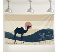 Sfondo da parete con cammello del deserto, decorazione artistica minimalista bohémien, sfondo fotografico paesaggistico per cabina fotografica, eventi estivi all'aperto, 180 x 109 cm