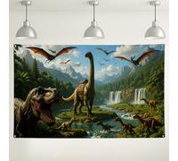 Sfondo da parete con dinosauri e giungla, decorazioni realistiche per feste a tema antico, scena della natura, sfondo fotografico per interni ed esterni, per eventi di compleanno, 180 x 109 cm