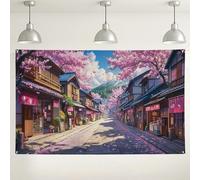 Sfondo da parete con fiori di ciliegio, sfondo fotografico in stile giapponese floreale pesca, decorazioni per interni ed esterni primaverili per eventi, forniture per feste Hanami, 180 x 109 cm