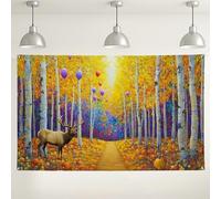 Sfondo da parete con foresta autunnale, sfondo fotografico colorato a tema natura, decorazioni autunnali per eventi interni/esterni, forniture per feste di raccolta, 180 x 109 cm