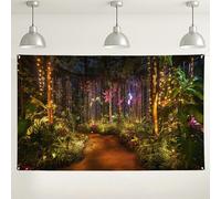 Sfondo da parete con foresta incantata, decorazione magica naturale luminosa per feste, sfondo per interni ed esterni, per fotografia, compleanno, ballo di fine anno, forniture per cabine, 180 x 109
