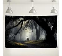 Sfondo da parete con foresta mistica, sfondo fotografico con scena della natura scura, decorazioni per eventi, foto autunnali e invernali, 180 x 109 cm