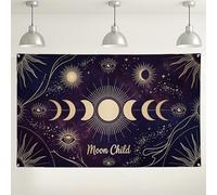 Sfondo da parete con luna celeste, skyline notturno mistico, sfondo fotografico, elegante, per interni ed esterni, forniture per feste per eventi, 180 x 109 cm