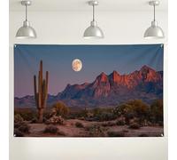 Sfondo da parete con paesaggio desertico, sfondo fotografico con tramonto sulle montagne, decorazioni per feste, eventi all'aperto e celebrazioni, 180 x 109 cm
