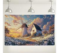 Sfondo da parete con paesaggio ispirato alla natura, decorazione scenica per la casa, sfondo fotografico floreale per eventi, decorazioni primaverili per feste all'aperto, 180 x 109 cm
