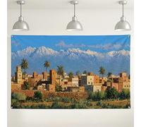 Sfondo da parete con paesaggio montano, decorazione vintage per fotografia, città del deserto, sfondo per eventi, decorazioni per esterni/interni, 180 x 109 cm