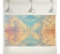 Sfondo da parete con riflesso a nuvola, decorazione per cielo pastello morbido per fotografie, sfondi da sogno per feste interni/esterni, ideale per decorazioni per la casa ed eventi, 180 x 109 cm