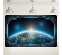 Sfondo da parete con terra galattica, decorazioni per feste a tema fantascientifico spaziale, sfondo fotografico per eventi, decorazione per la casa, 180 x 109 cm