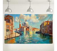Sfondo da parete del canale di Venezia, tela artistica impressionista, splendida decorazione per interni ed esterni, per eventi a tema viaggi, celebrazioni primaverili/estive, 180 x 109 cm