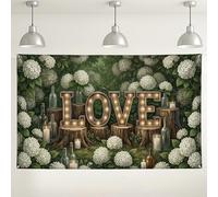 Sfondo da parete floreale rustico, decorazioni vintage per feste, ortensia per interni ed esterni, sfondo fotografico per matrimoni ed eventi, 180 x 109 cm