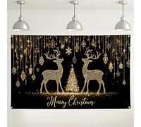 Sfondo da parete natalizio glitterato, decorazioni natalizie con renne, elegante sfondo per fotografie, eventi natalizi, 180 x 109 cm