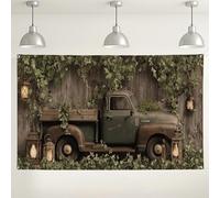 Sfondo da parete vintage con camion, sfondo fotografico rustico per eventi, decorazione in stile fattoria per feste e raduni, 180 x 109 cm