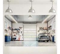 Sfondo da parete vintage per garage, decorazione retrò auto classica per fotografia automobilistica, ideale per eventi in studio domestico, sfondo per interni ed esterni per gli appassionati di auto