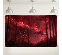 Sfondo decorativo da parete con drago fantasy, foresta incantata, magico, forniture per cabine fotografiche per feste, eventi e celebrazioni, 180 x 109 cm