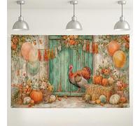 Sfondo del Ringraziamento Turchia, decorazioni vintage autunnali della fattoria, sfondo fotografico per feste, celebrazioni festive, eventi di raccolta, 180 x 109 cm
