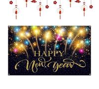 Sfondo di Capodanno per parete, decorazione stagionale 2D, 100 x 150 cm | Sfondo da parete festivo per creatori di contenuti, riunioni di famiglia, eventi scolastici, piccole imprese