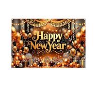 Sfondo di Capodanno | Stampa 2D palloncini dorati - 100 x 150 cm decorazione da parete Capodanno 2026 - per balli di fine anno, feste, studio, appartamento, patio