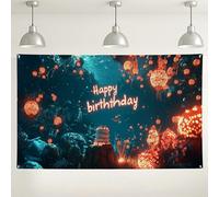 Sfondo di compleanno con meduse subacquee, decorazioni per feste a tema oceanico al neon, sfondo fotografico divertente per feste di compleanno, vita marina, decorativo, 180 x 109 cm