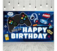 Sfondo di Compleanno con Videogiochi, 71'' x 43'' Sfondo per Feste a Tema Gamepad/Foto di Decorazione per Feste a Tema di Gioco/Foto del Controller di Gioco, per Festa di Compleanno del Videogioco