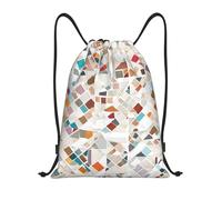 Sfondo di design marmo oro rosa Titolo: Borsone leggero con coulisse - Sacca da palestra pieghevole impermeabile con tracolla regolabile, ideale per sport, yoga, viaggi e scuola, Nero , S