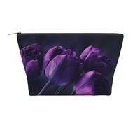 Sfondo Di Fiori Viola, Borsa da toilette Borsa per trucco Borsa per cosmetici Borsa da toilette da viaggio portatile