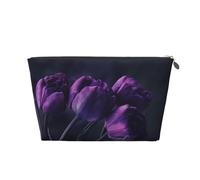 Sfondo Di Fiori Viola, Borsa da toilette Borsa per trucco Borsa per cosmetici Borsa da toilette da viaggio portatile