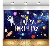 Sfondo Di Fotografia Di Buon Compleanno,Astronauta Razzo Foto Di Sfondo,Spazio Esterno Razzo Astronauta,Tema Sfondo Di Astrologia,Per Bambini Compleanno Festa,Decorazione Striscione,150 x 100 cm